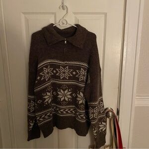 Oversized Snowflake Pattern Women's Sweater